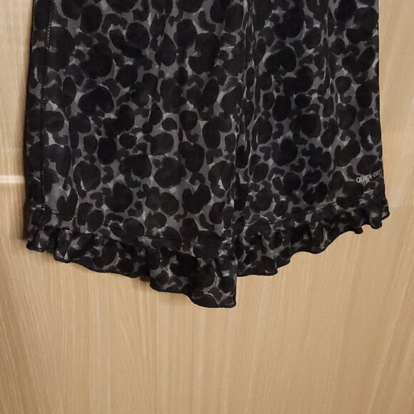 Xersion Girl's Grey Black Animal Print Ruffle Athletic Tank Top 10-12 - Picture 4 of 7